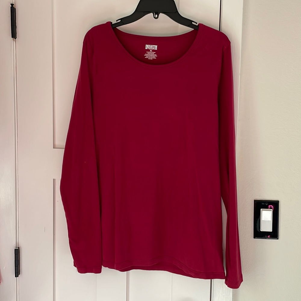 Duluth Trading long sleeve cotton wide neck layering t-shirt